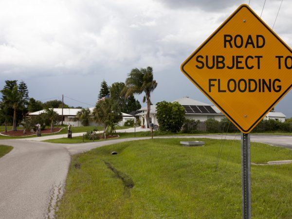 road subject to flooding sign