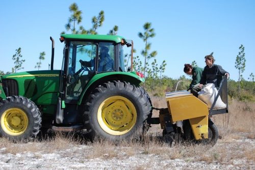 Tractor with a plow