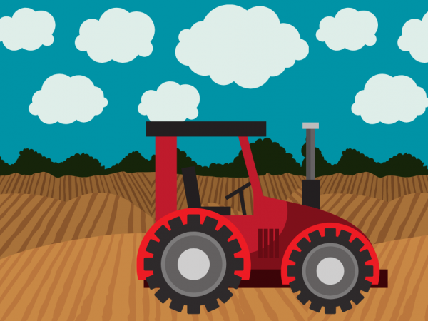 tractor on a farm
