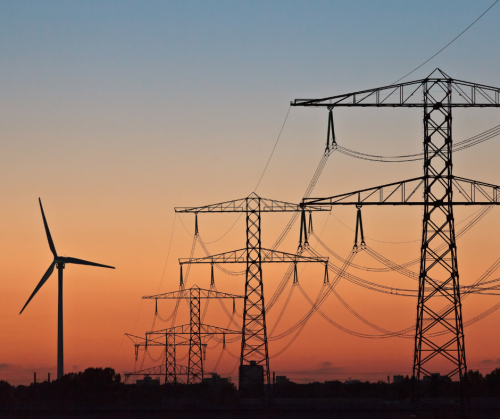 power lines and wind energy