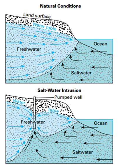 Saltwater intrusion diagram