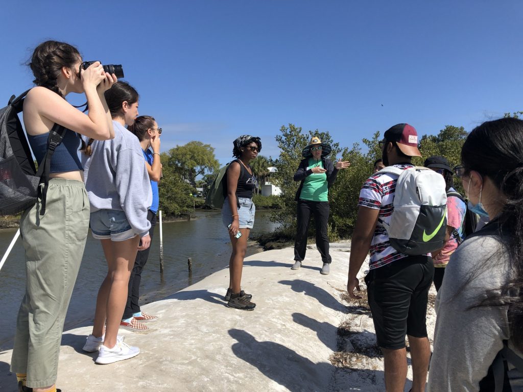 savanna barry leading talk about living shorelines in Cedar Key