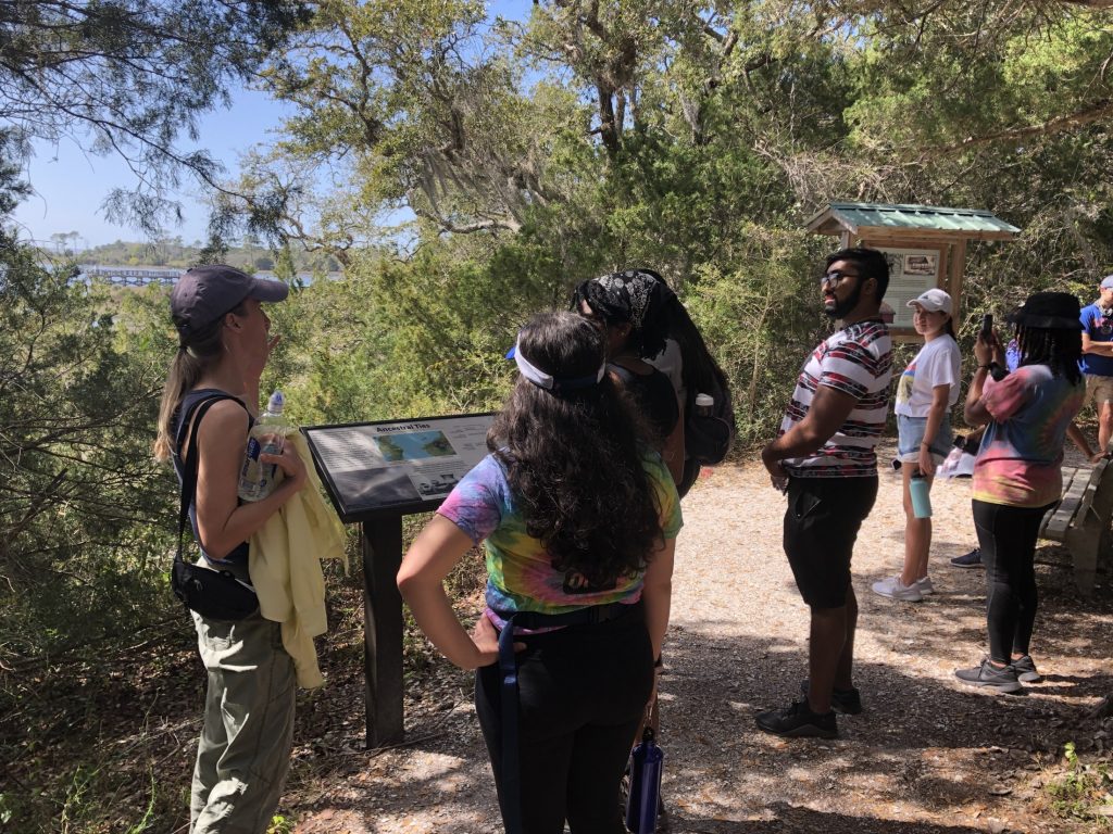 michelle leading walk at shell mound