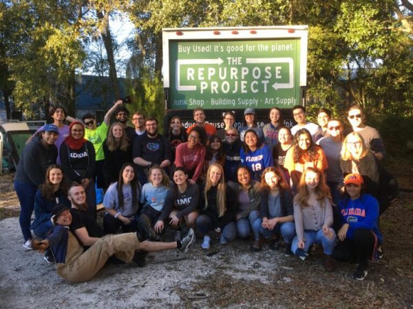 group of volunteers with the Repurpose Project