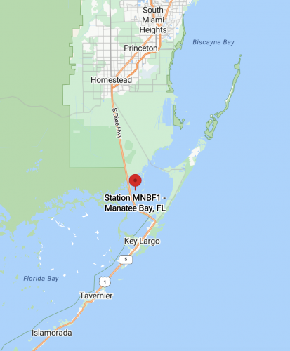 Location of Station MNBF1 - Manatee Bay, FL.