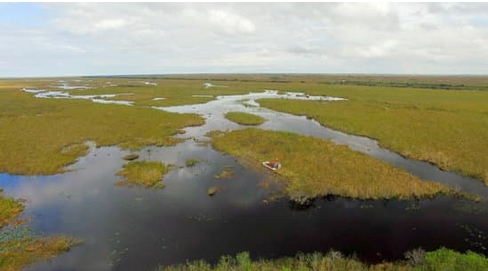 Everglades at Sunset aerial view