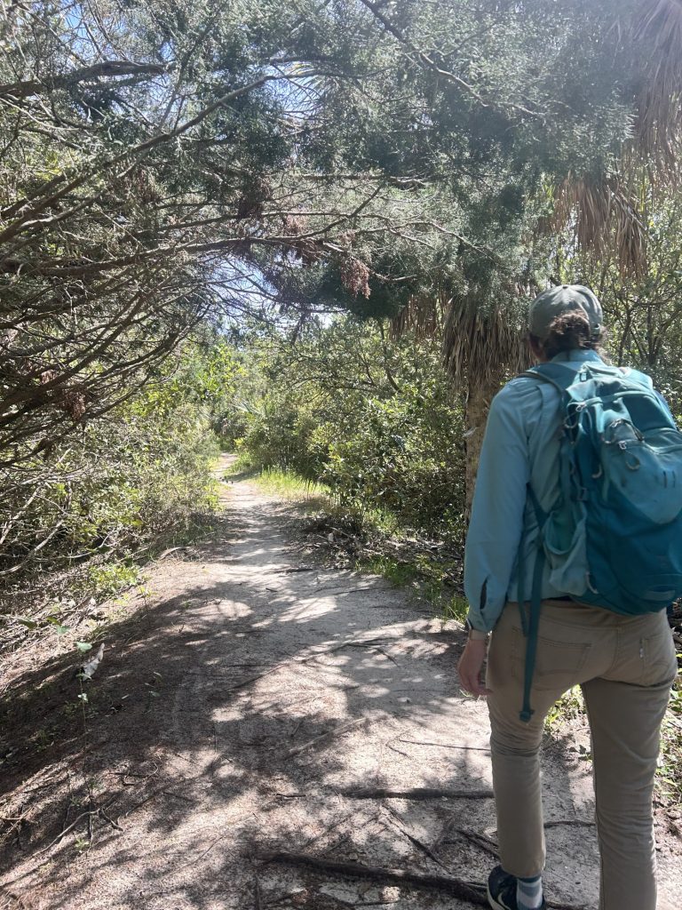 Sadie Mills leads a guided hike.