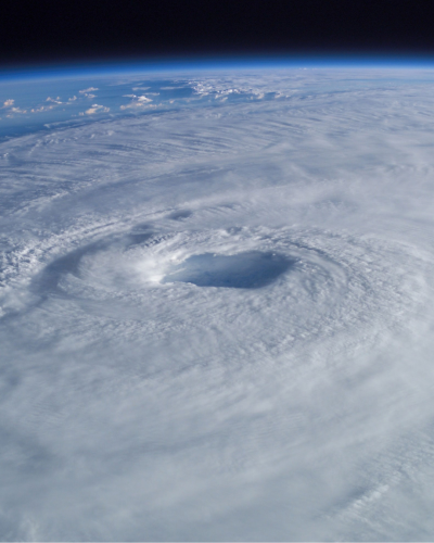 Image of a hurricane from space.
