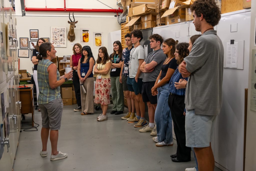 All ELF fellows standing in the Florida Museum Mammals collection with Dr. Verity Mathis.
