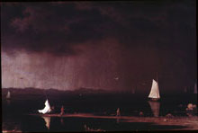 Thunderstorm over Narragansett Bay, oil painting
