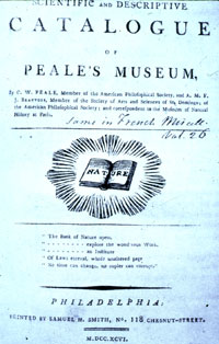 catalog page of Peale's museum