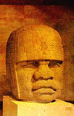 Olmec carved stone head 