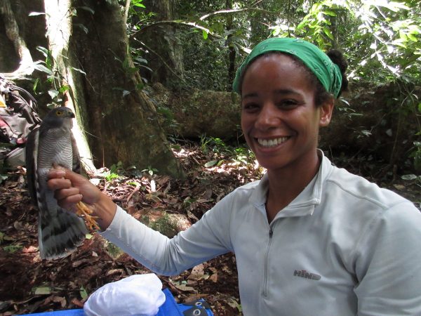 Stephanie with an African Goshawk